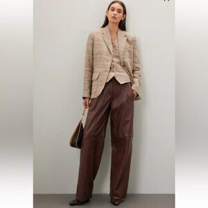 Veda brown leather trousers